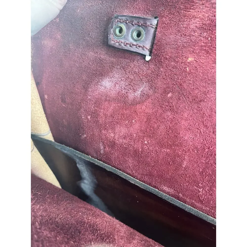 Vintage Hand Tooled Leather Briefcase Satchel